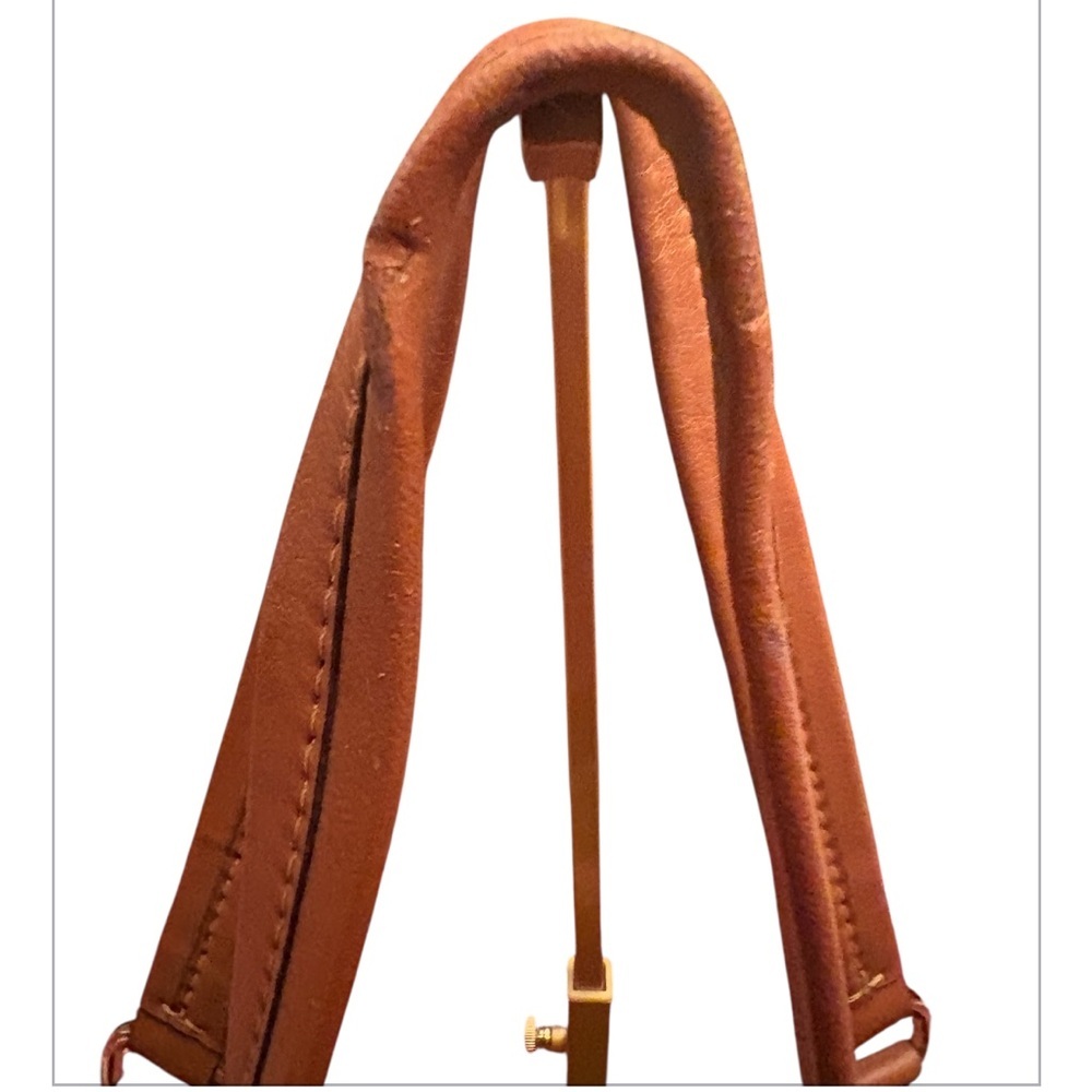 MICHAEL KORS Marina Metallic Gold Canvas w. Leather Trims Tassels Shoulder Bag - Picture 7 of 9